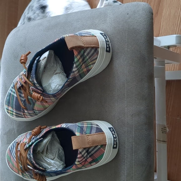 Sperry Adult Multicolor Plaid Sneakers - Picture 2 of 5